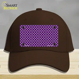 Purple White Quatrefoil Novelty License Plate Hat Cotton / Dark Brown