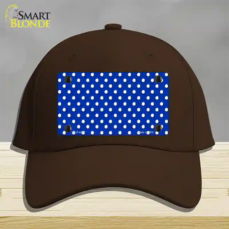 Blue Polka Dot Novelty License Plate Hat Cotton / Dark Brown