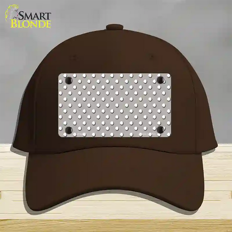 Grey Polka Dot Novelty License Plate Hat Cotton / Dark Brown