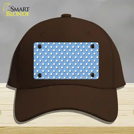 Light Blue Polka Dot Novelty License Plate Hat Cotton / Dark Brown