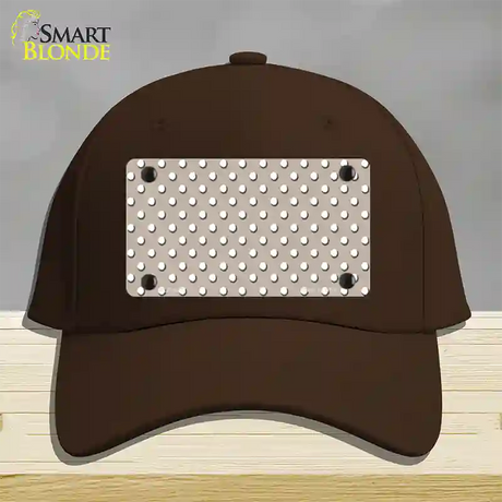 Tan Polka Dot Novelty License Plate Hat Cotton / Dark Brown