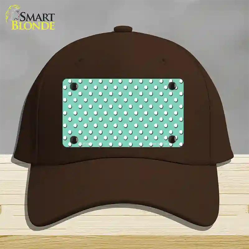 Mint Polka Dot Novelty License Plate Hat Cotton / Dark Brown
