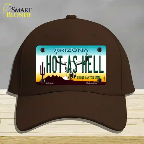 Hot As Hell Arizona Novelty License Plate Hat Cotton / Dark Brown