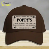 Welcome To Poppys Novelty License Plate Hat Cotton / Dark Brown