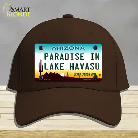 Paradise In Lake Havasu Arizona Novelty License Plate Hat Cotton / Dark Brown