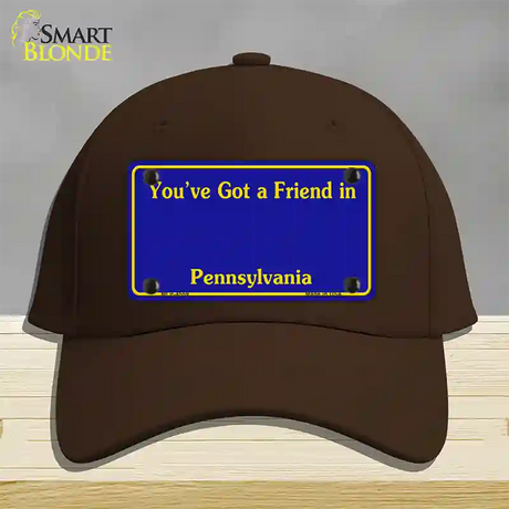 Pennsylvania Blue State Blank Novelty License Plate Hat Cotton / Dark Brown