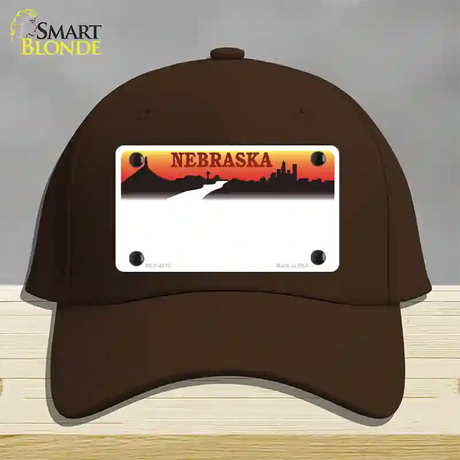 Nebraska Amber State Blank Novelty License Plate Hat Cotton / Dark Brown