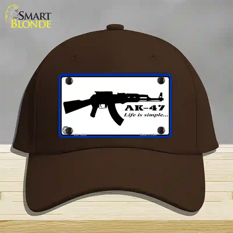 Life Is Simple Novelty License Plate Hat Cotton / Dark Brown