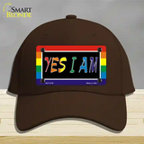Yes I Am Novelty License Plate Hat Cotton Dark Brown