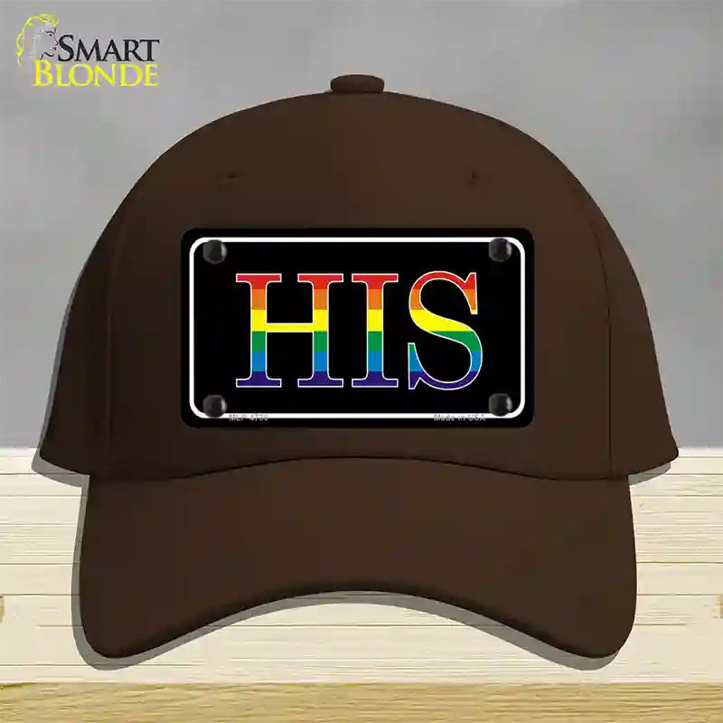 His Rainbow Novelty License Plate Hat Cotton Dark Brown