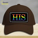 His Rainbow Novelty License Plate Hat Cotton Dark Brown