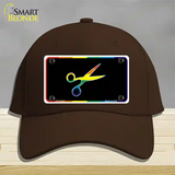Scissors Novelty License Plate Hat Cotton Dark Brown