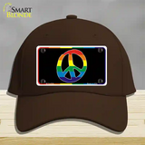 Peace Sign Novelty License Plate Hat Cotton Dark Brown