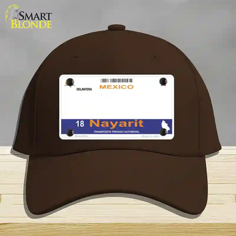 Nayarit Mexico Novelty License Plate Hat Cotton / Dark Brown