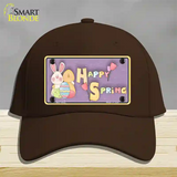 Happy Spring Yellow Novelty License Plate Hat Cotton / Dark Brown