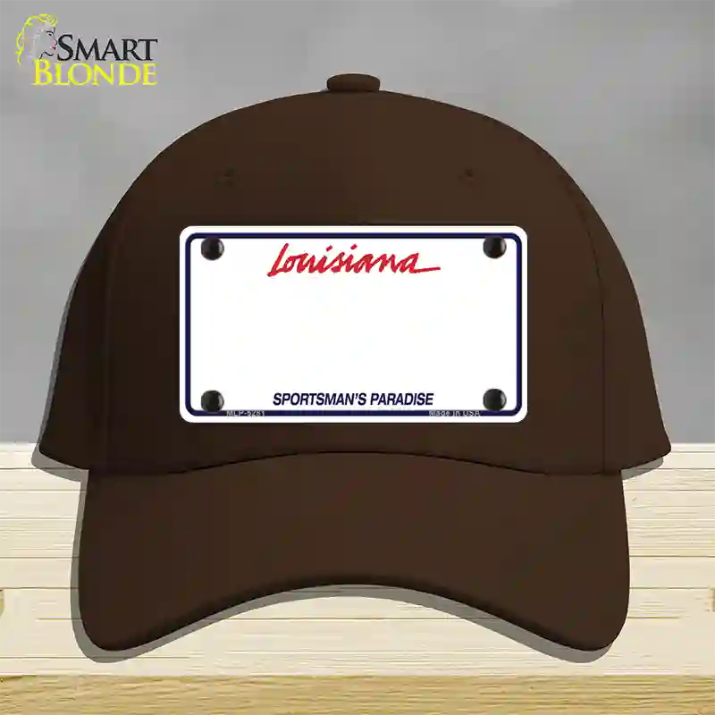 Louisiana Sportsman Blank Plate Novelty License Plate Hat Cotton / Dark Brown