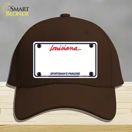 Louisiana Sportsman Blank Plate Novelty License Plate Hat Cotton / Dark Brown