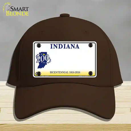 Indiana State Bicentennial Novelty License Plate Hat Cotton / Dark Brown