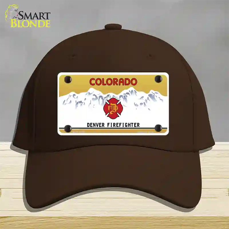 Denver Fire Fighter Novelty License Plate Hat Cotton / Dark Brown