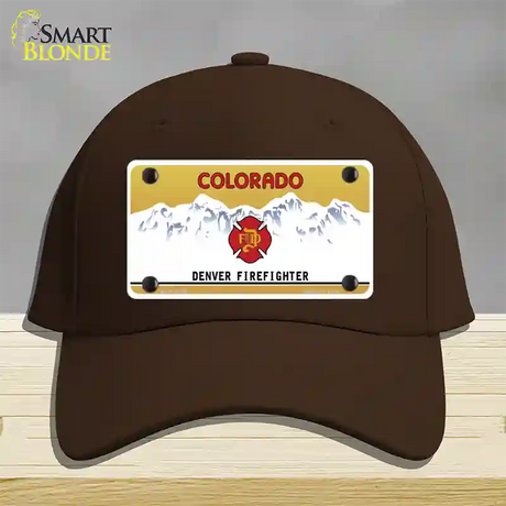 Denver Fire Fighter Novelty License Plate Hat Cotton / Dark Brown