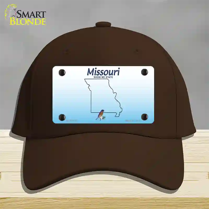 Missouri Show Me Blank Novelty License Plate Hat Cotton / Dark Brown