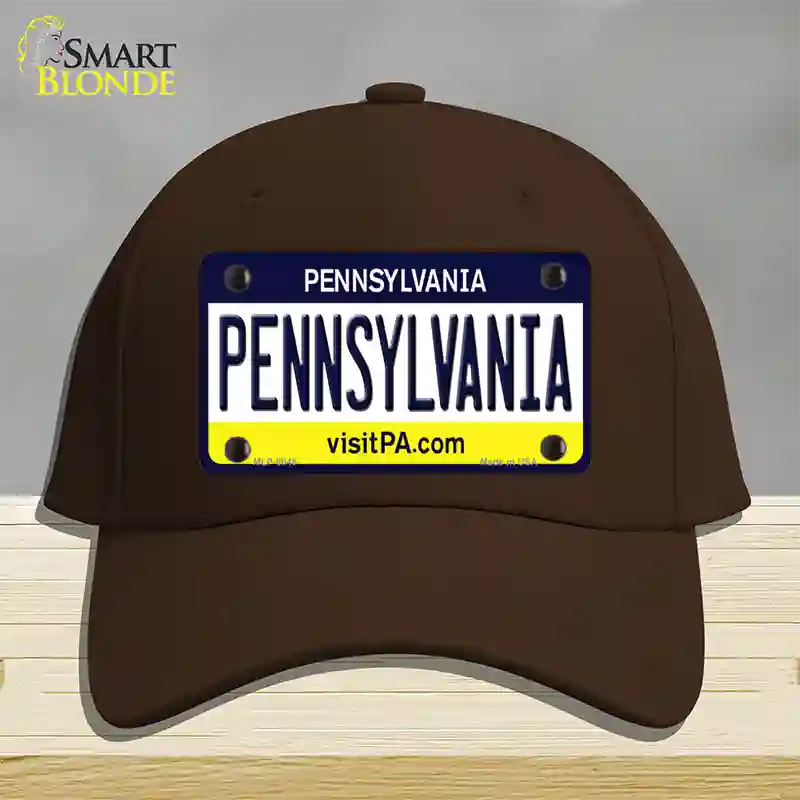 Pennsylvania State Novelty License Plate Hat Cotton / Dark Brown