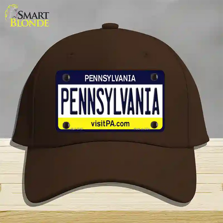 Pennsylvania State Novelty License Plate Hat Cotton / Dark Brown