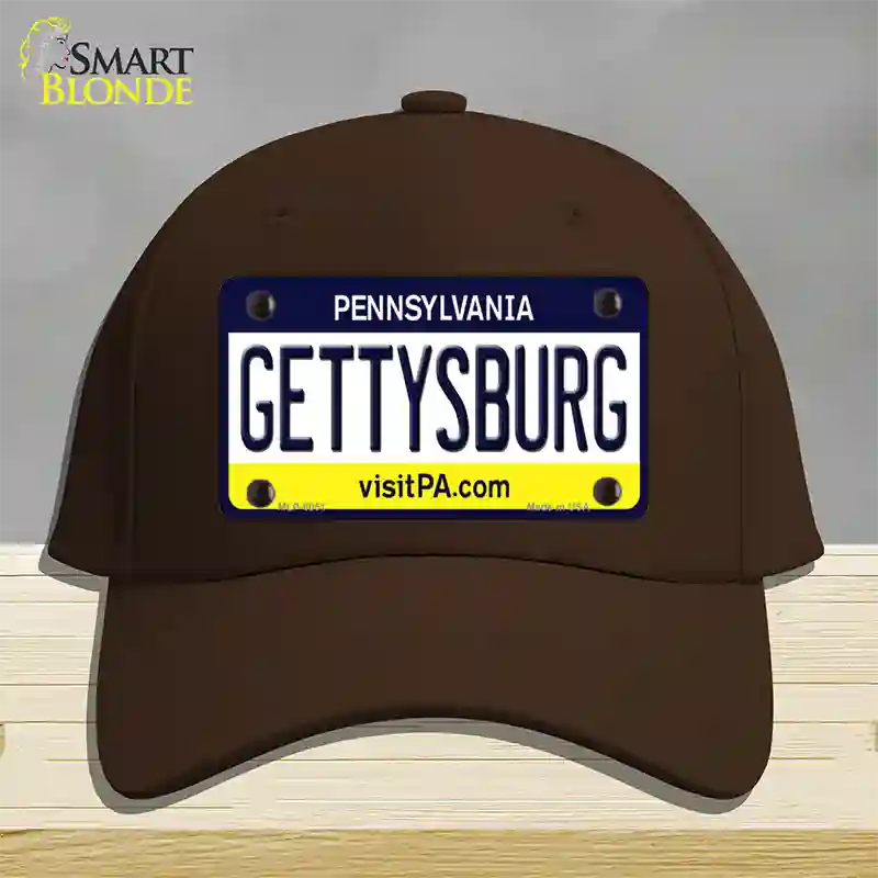 Gettysburg Pennsylvania State Novelty License Plate Hat Cotton / Dark Brown