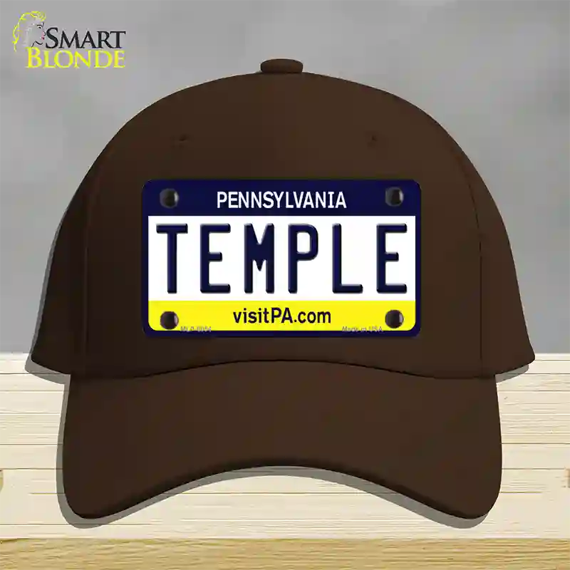 Temple Pennsylvania State Novelty License Plate Hat Cotton / Dark Brown