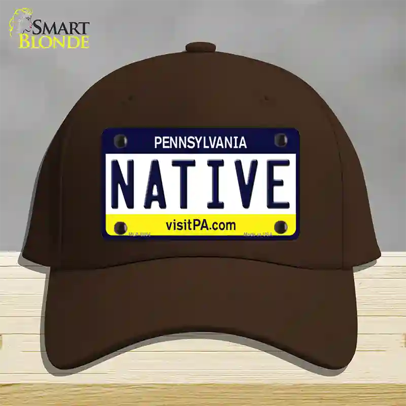 Native Pennsylvania State Novelty License Plate Hat Cotton / Dark Brown