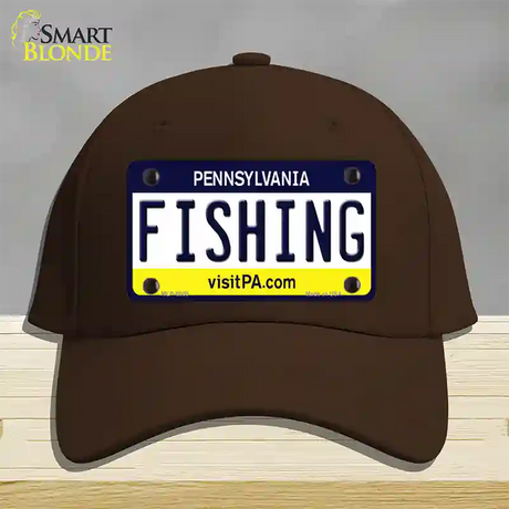 Fishing Pennsylvania State Novelty License Plate Hat Cotton / Dark Brown