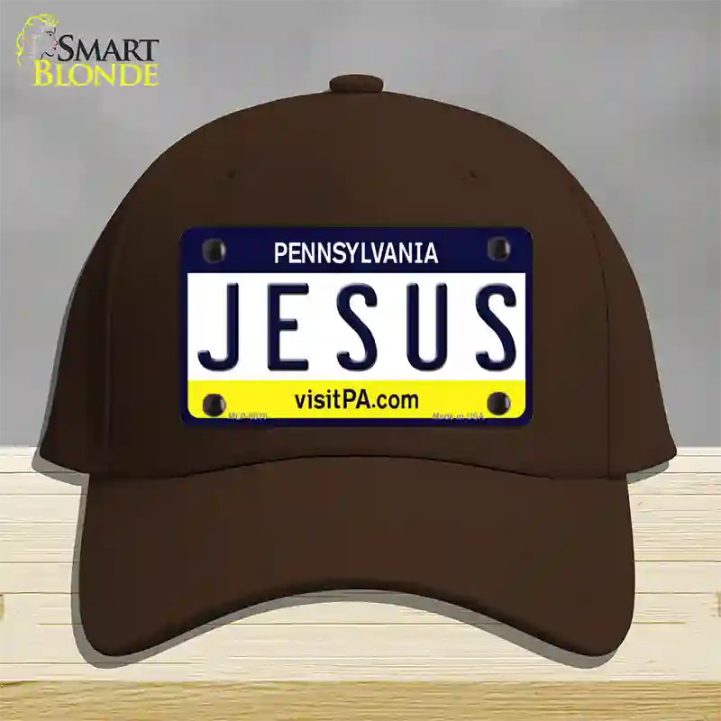 Jesus Pennsylvania State Novelty License Plate Hat Cotton / Dark Brown