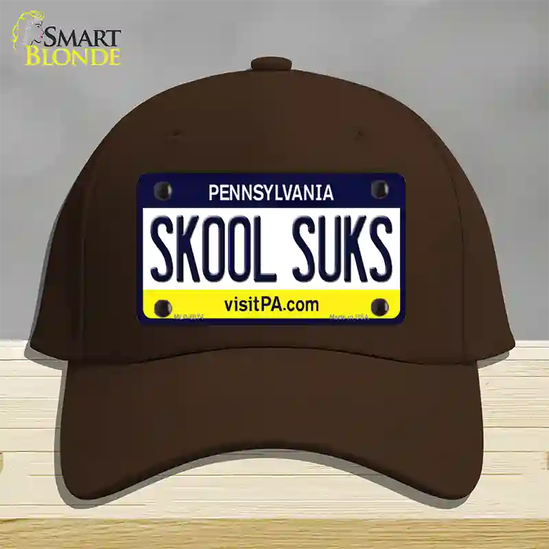 Skool Suks Pennsylvania State Novelty License Plate Hat Cotton / Dark Brown
