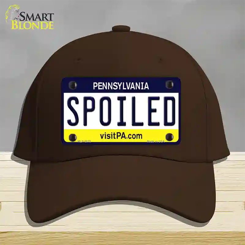 Spoiled Pennsylvania State Novelty License Plate Hat Cotton / Dark Brown