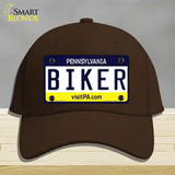 Biker Pennsylvania State Novelty License Plate Hat Cotton / Dark Brown