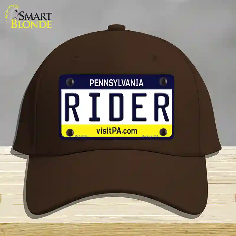 Rider Pennsylvania State Novelty License Plate Hat Cotton / Dark Brown