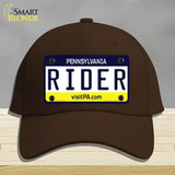 Rider Pennsylvania State Novelty License Plate Hat Cotton / Dark Brown