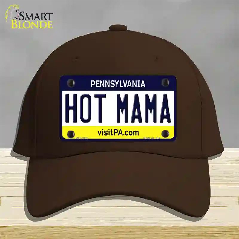 Hot Mama Pennsylvania State Novelty License Plate Hat Cotton / Dark Brown
