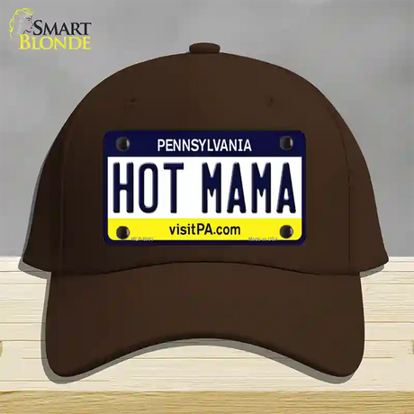 Hot Mama Pennsylvania State Novelty License Plate Hat Cotton / Dark Brown