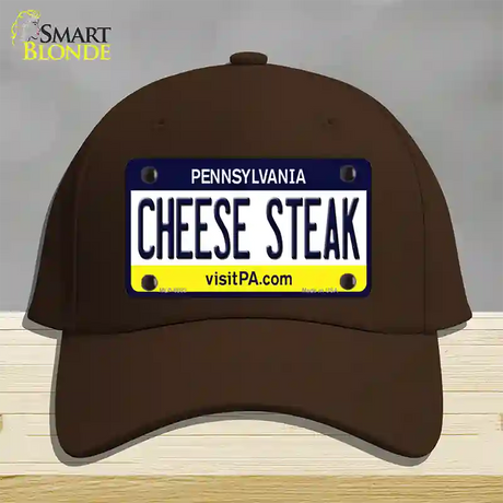Cheese Steak Pennsylvania State Novelty License Plate Hat Cotton / Dark Brown