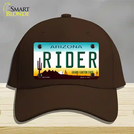 Arizona Rider Novelty License Plate Hat Cotton / Dark Brown