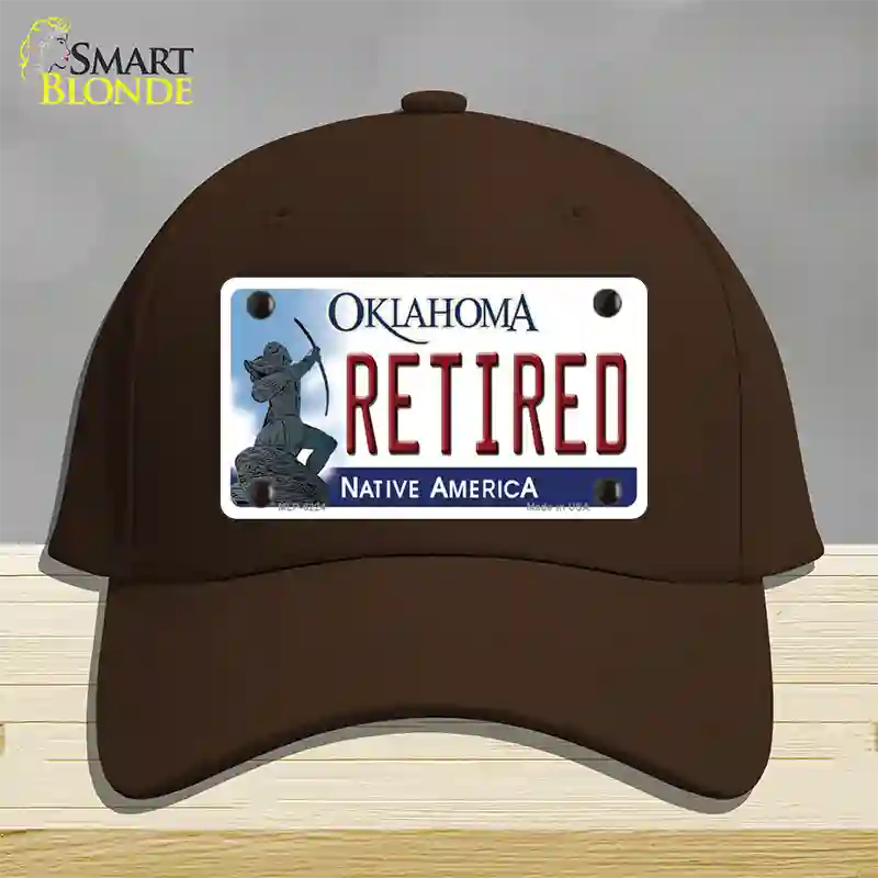 Retired Oklahoma Novelty License Plate Hat Cotton / Dark Brown