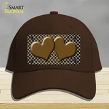 Brown White Quatrefoil Hearts Oil Rubbed Novelty License Plate Hat Cotton / Dark Brown
