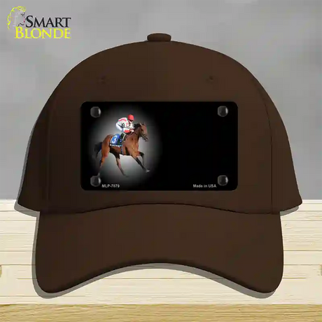 Horse Racing Offset Novelty License Plate Hat Cotton / Dark Brown