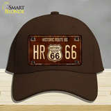 Historic Route 66 Vintage Novelty License Plate Hat Cotton Dark Brown