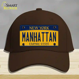 Manhattan New York Novelty License Plate Hat Cotton / Dark Brown