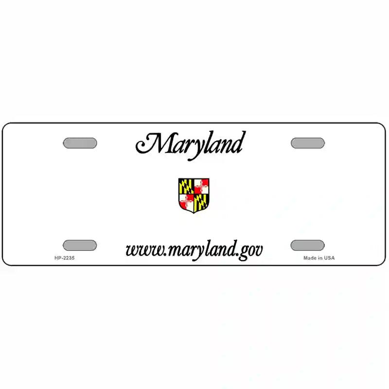 Maryland Novelty State Blank Metal License Plate