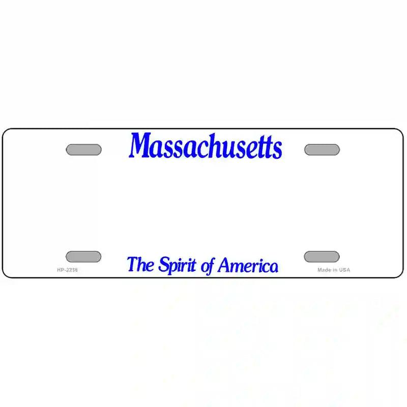 Massachusetts Novelty State Blank Metal License Plate