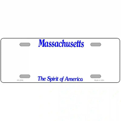 Massachusetts Novelty State Blank Metal License Plate
