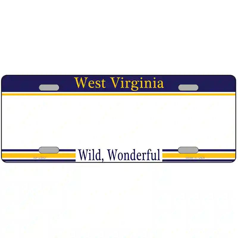 West Virginia Novelty State Blank Metal License Plate